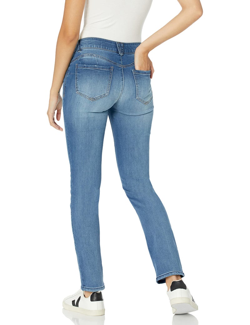 Democracy womens Petite "Ab"solution Straight Leg Jeans, Blue, 16 Petite US - Image 2